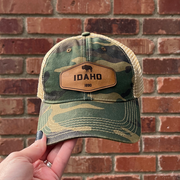 Idaho Leather Patch Trucker Hat