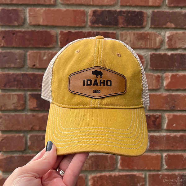 Idaho Leather Patch Trucker Hat