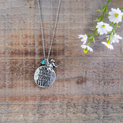 Just A Small Town Girl Stamped Necklace