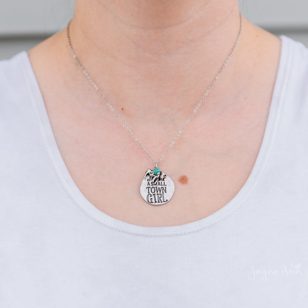 Just A Small Town Girl Stamped Necklace